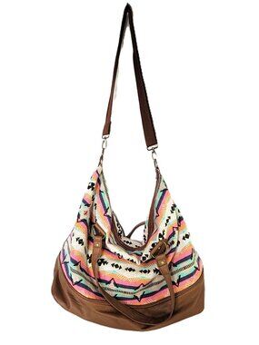 Mossimo Supply Co Aztec Print Weekender Duffle Bag Boho Tribal Travel Tote Large
